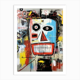 Urban Haunt: Halloween Skulls in Basquiat's Embrace Art Print