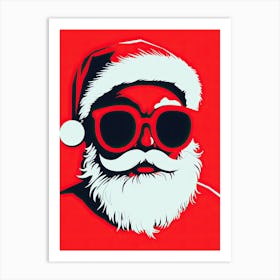 Santa Claus In Sunglasses, Pop Art 2 Art Print