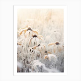 Frosty Botanical Black Eyed Susan 1 Art Print