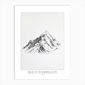 Mount Washington Usa Line Drawing 1 Poster Art Print