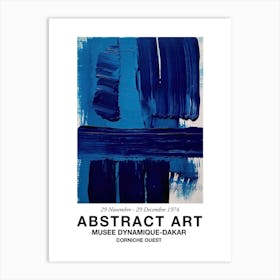 Blue Brush Strokes Abstract 1 Exhibition Poster Art Print