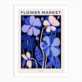 Blue Flower Market Poster Lily 2 Art Print