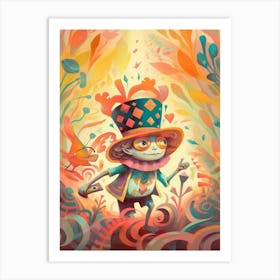 Alice In Wonderland Colourful Storybook The Mad Hatter Art Print