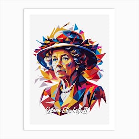 Queen Elizabeth II 01 Portrait WPAP Pop Art Art Print