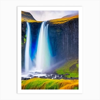 Kirkjufellsfoss Waterfall, Iceland Nat Viga Style (1) Art Print