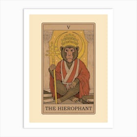 The Hierophant - Monkeys Tarot Art Print