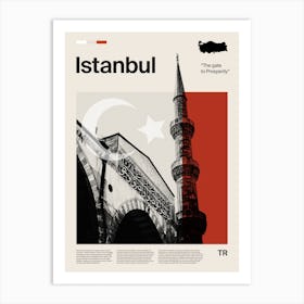 Mid Century Istanbul Travel Art Print