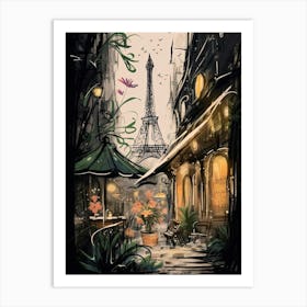 Paris, Flower Collage 0 Art Print