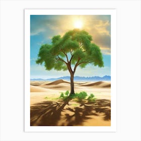 Tree In The Desert Art Print