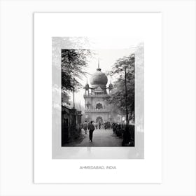Poster Of Ahmedabad, India, Black And White Old Photo 4 Art Print