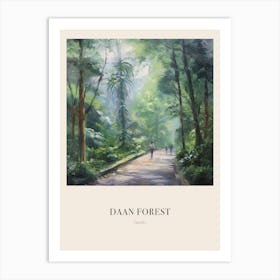 Daan Forest Park Taipei Vintage Cezanne Inspired Poster Art Print