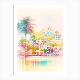 Nha Trang Vietnam Watercolour Pastel Tropical Destination Art Print
