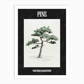 Pine Tree Pixel Illustration 2 Poster Art Print