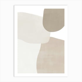 Beige Gray Abstract Painting Art Print