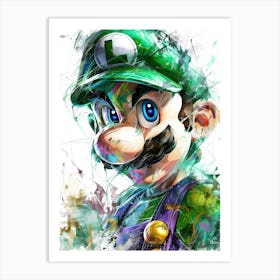 Luigi Portrait Watercolor Art Print