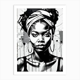 Vintage Graffiti Mural Of Beautiful Black Woman 16 Art Print