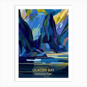 Glacier Bay National Park Travel Poster Matisse Style 3 Art Print