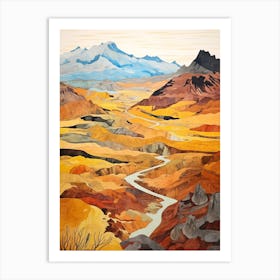 Autumn National Park Painting Vatnajkull National Park Iceland 2 Art Print