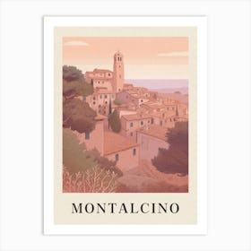 Montalcino Vintage Pink Italy Poster Art Print