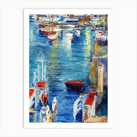 Port Of Corfu Greece Abstract Block 1 harbour Art Print