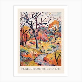 Autumn City Park Painting Franklin Delano Roosevelt Park Philadelphia 1 Poster Art Print