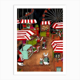 Folklore Country Animals Christmas Fair Art Print