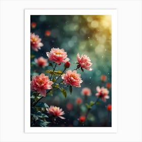 Pink Flowers In The Sunlight Art Print