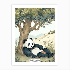 Giant Panda Laying Under A Tree Poster 109 Art Print