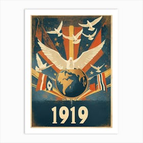 Aihrgdesign A Vintage International Peace Poster Celebrating 2 Art Print