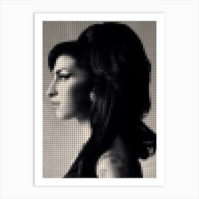 Amy Winehouse In Style Dots Art Print