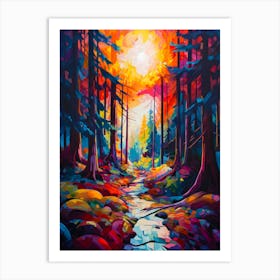 Fauvist Sunset Forest Art Print