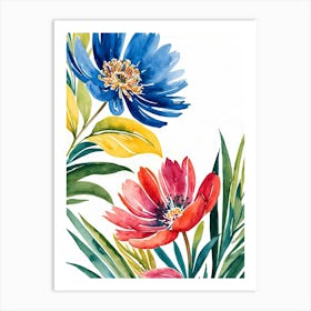 Watercolor Flowers 59 Art Print