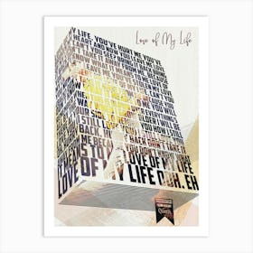 Love Of My Life Lyrics Book Art Print