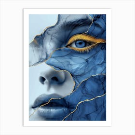 Abstract Of A Woman'S Face Extraordinary femininity woven with threads of gold 8 Art Print