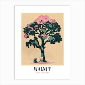 Walnut Tree Colourful Illustration 1 Poster Art Print