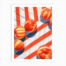 Nectarines Fruit Summer Illustration 4 Art Print