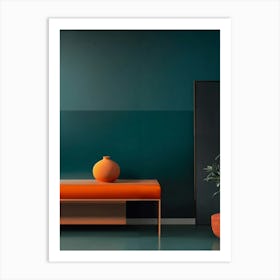 Orange And Teal Art Print