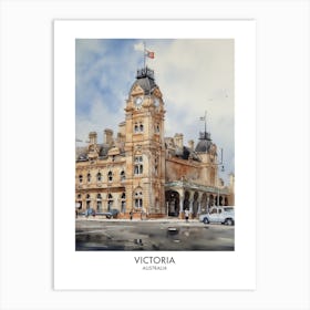 Victoria 1 Watercolour Travel Poster Art Print