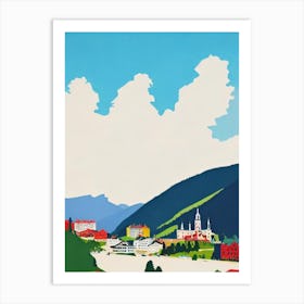 Bad Gastein 3, Austria Midcentury Vintage Skiing Poster Art Print