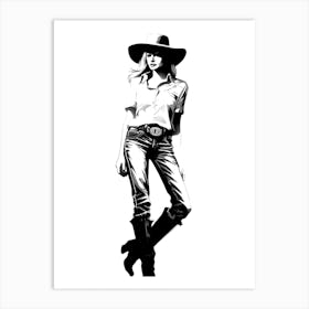 Cowgirl Ink Style 4 Art Print