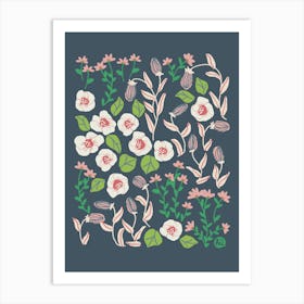 Dreamy Garden [dark blue] Art Print