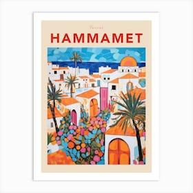 Hammamet Tunisia 2 Fauvist Travel Poster Art Print