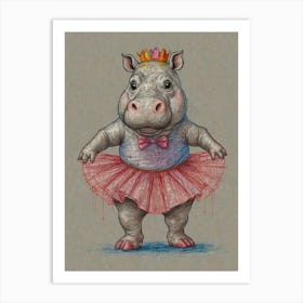 Princess Hippo 1 Art Print