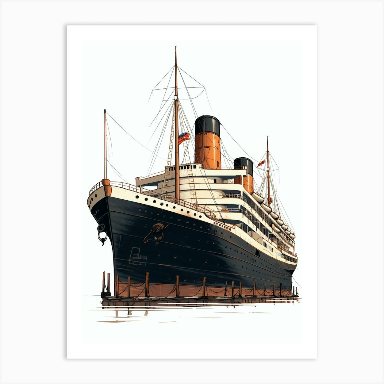 Titanic at Sea 1 Drawing by James Falciano - Fine Art America