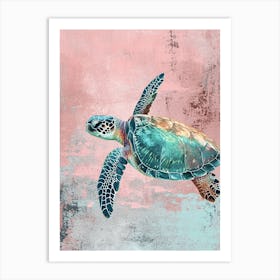 Textured Brushstrokes Of A Sea Turtle 2 Art Print