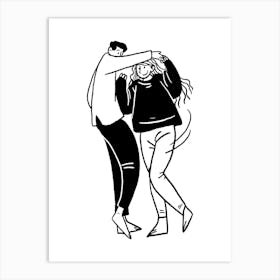 Couple Dancing Vector Illustration Affiche