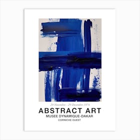 Blue Brush Strokes Abstract 7 Exhibition Poster Art Print