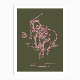 Bucking Broncos Rodeo Art Print