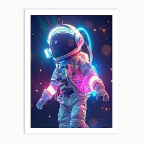 Neon Astronaut Art Print