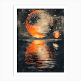 Moon And Stars Art Print